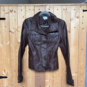 Costa Blanca fitted faux leather jacket